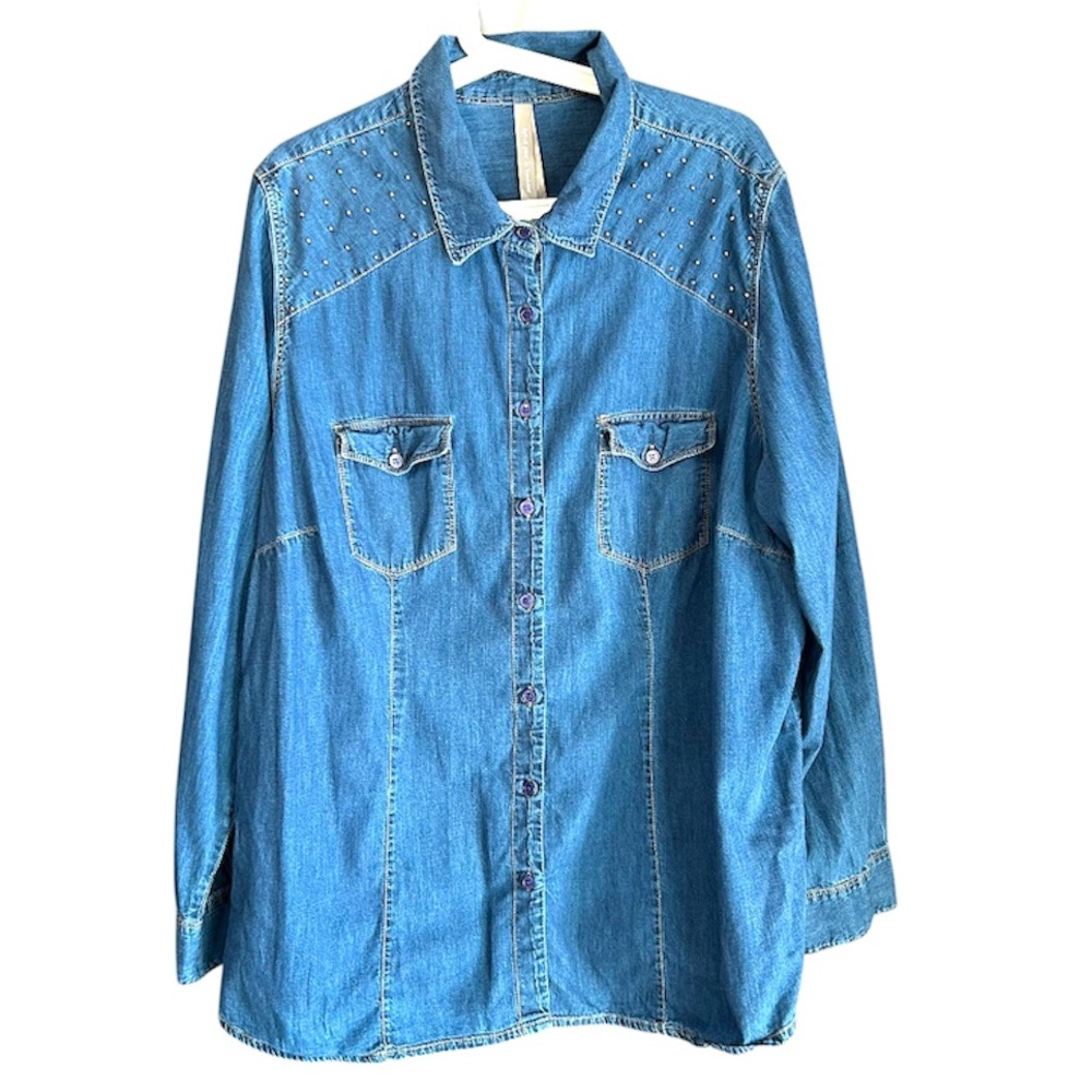 Blue Denim Button-Up Shirt